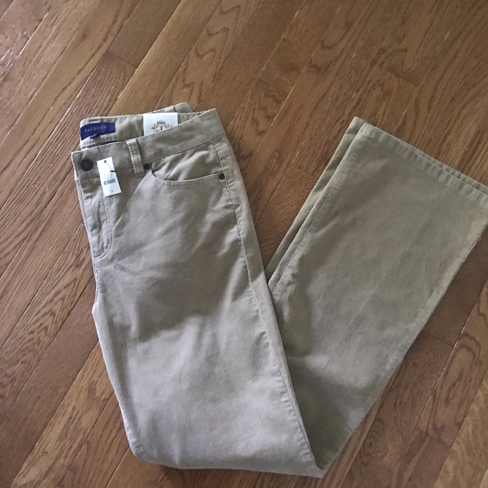 Talbots camel corduroy boot cut pants NWT